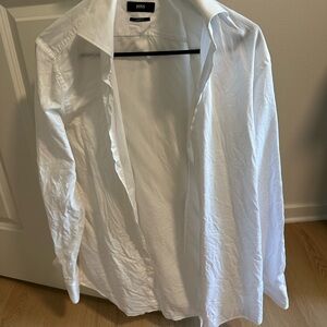 Boss White Dress Shirt Professional Cotton Blend